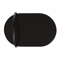 Black Oval C-Shape Accent Table