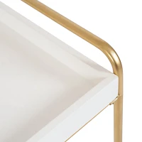 White Two-Tier Gold Accent Table