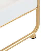 White Two-Tier Gold Accent Table