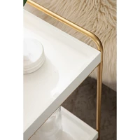 White Two-Tier Gold Accent Table