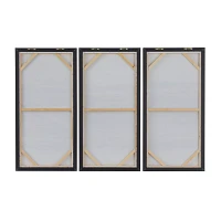 Blue & Gold Framed Canvas Art Prints, Set of 3