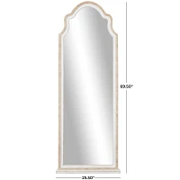 White Distressed Wood Arched Wall Mirror
