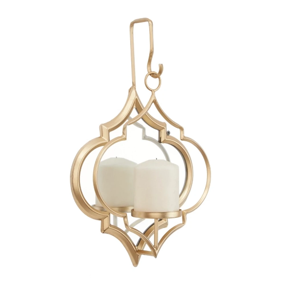 Gold Quatrefoil Mirrored Wall Sconce