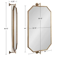 Gold Octagon Pivot Wall Mirror