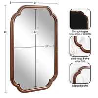 Walnut Wood Scallop Wall Mirror