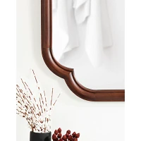 Walnut Wood Scallop Wall Mirror