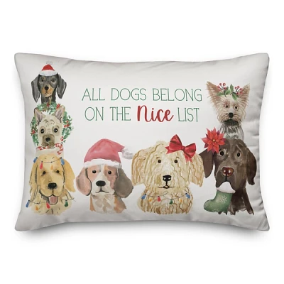 Dogs Belong on the Nice List Pillow