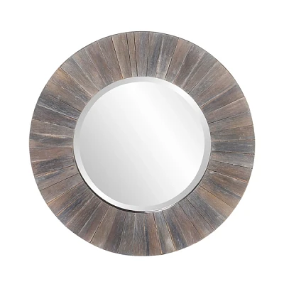 Henley Round Gray Wood Wall Mirror
