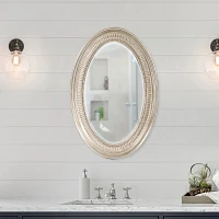 Ethan Champagne Silver Oval Wall Mirror