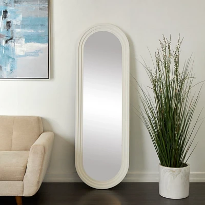 White Layered Frame Oblong Wall Mirror