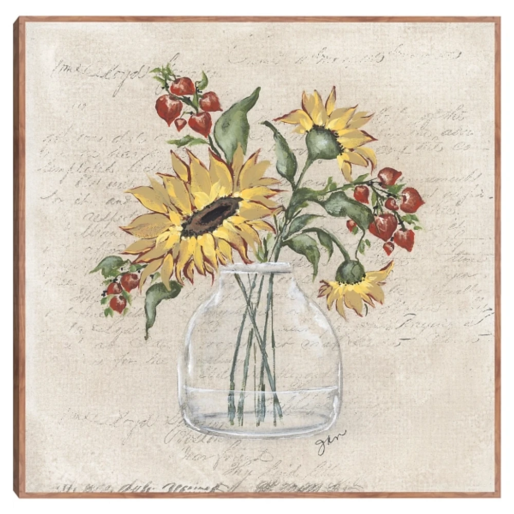 Fall Vase Arrangement Framed Canvas Art Print