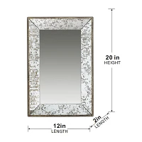 Silver Floral Rectangle Wood Wall Mirror
