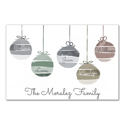 Personalized Family Ornaments Canvas Art Print