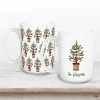 Personalized Christmas Tree Mugs, Set of 2