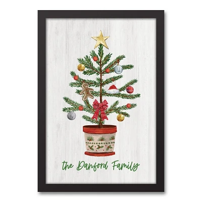 Personalized Christmas Tree Framed Canvas Print