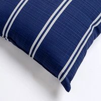 Navy Striped Outdoor Pillows, Set of 2