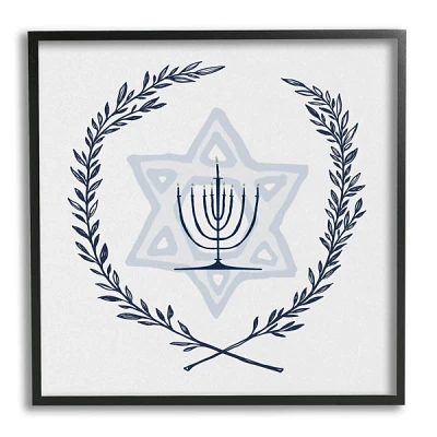 Menorah Wreath Framed Art Print