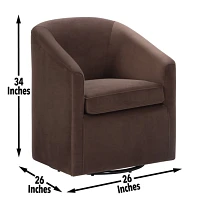 Coco Velvet Swivel Barrel Accent Chair