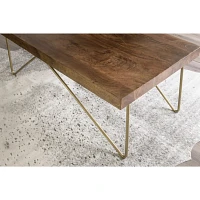 Modern Mango Wood Brass Coffee Table