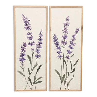 Flowering Lavender Framed Canvas Prints, Set of 2