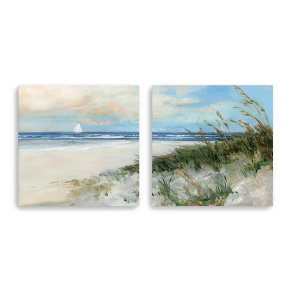 Oak Island Sunrise Canvas Art Prints, Set of 2