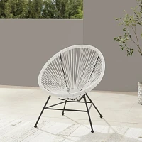 Modern White Wicker 3-pc. Outdoor Patio Set