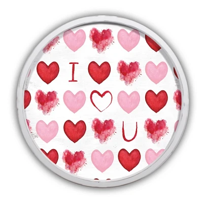 I Heart You Round Framed Wall Plaque