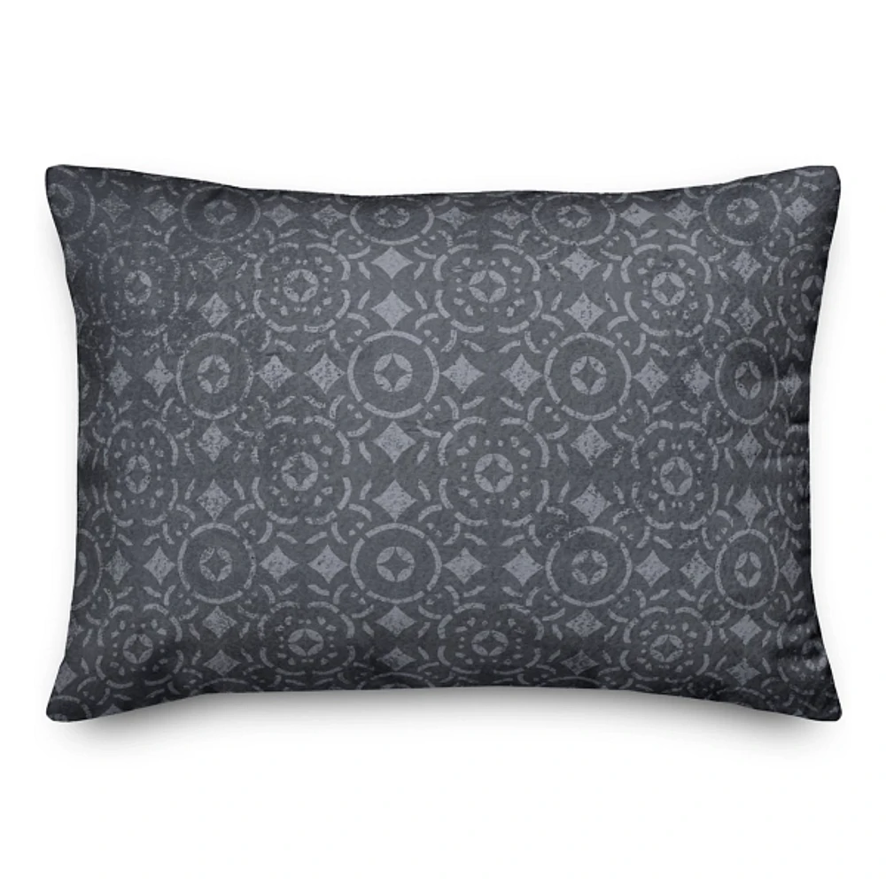 Distressed Navy Tile Indoor/Outdoor Lumbar Pillow