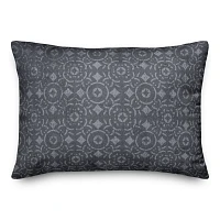 Distressed Navy Tile Indoor/Outdoor Lumbar Pillow