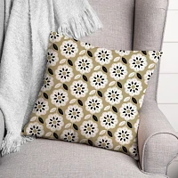 Gold Mod Flowers Indoor/Outdoor Pillow