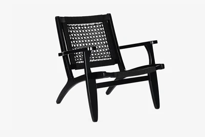 Black Woven Rope Accent Chair