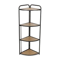 Black 4-Tier Foldable Corner Shelf