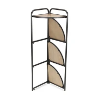 Black 4-Tier Foldable Corner Shelf