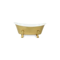 Mini Gold Metal Fleur De Lis Bathtub Statue