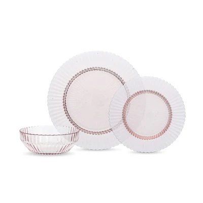 Fortessa Pink Glass Archie 12-pc. Dinnerware Set