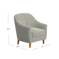 Gray Tufted Woven Accent Chair