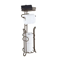 Bronze Toilet Paper Storage Stand with Basket