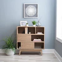 Natural Ripples Sliding Doors Bookshelf