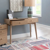 Natural Ripples 2-Drawer Wood Desk