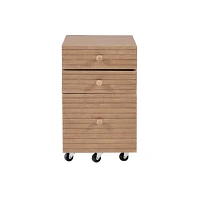 Natural Ripples 3-Drawer Wood File Cabinet