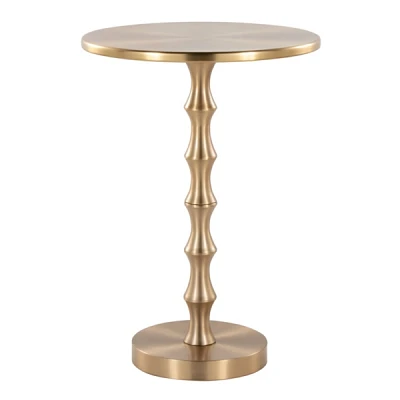 Gold Metal Bamboo Accent Table