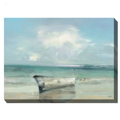 Boat on Shore Outdoor Canvas Art Print