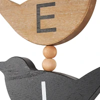 Welcome Bird Shaped Wood Wall Sign