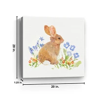 Brown Easter Bunny Canvas Art Print