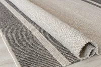 Gray Striped Border Area Rug