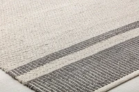 Gray Striped Border Area Rug