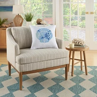 Blue Seashell Throw Pillow