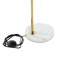Gold Metal and Faux Silk Shade Floor Lamp