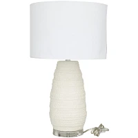 Cream Ceramic Gourd Table Lamp