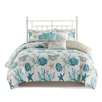 Aqua Coastal 7-pc. Queen Comforter Set